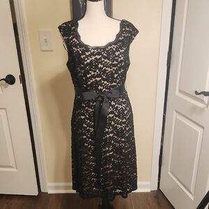 R&M Richards Black Lace Midi Dress